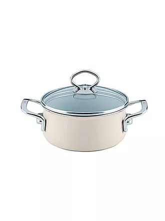 RIESS | Kasserolle mit Glasdeckel NOUVELLE 16cm/1l Avorio | 